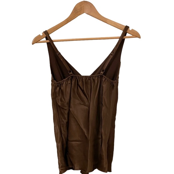 Satin chocolate brown cami with sparkly details - Picture 2 of 5